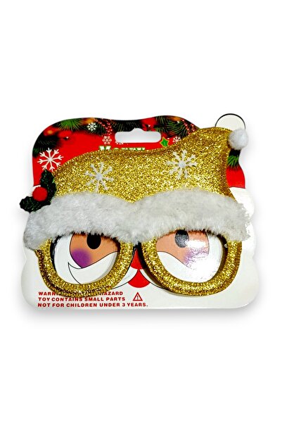 Sezy New Year's Celebration Glasses Christmas Glasses with Glitter Hat