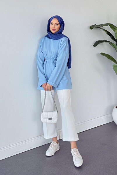 Şulemoda Giyim Türev Duble Kol Tunik Mavi