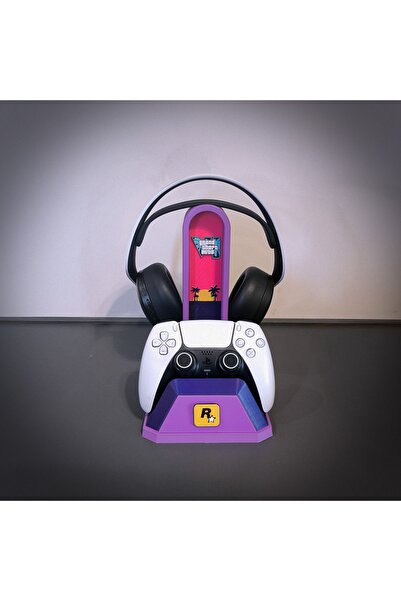 Merada Playstation 5 Dualsense Kol ve Kulaklık Tutucu Stand (GTA 6 Tasarımlı)