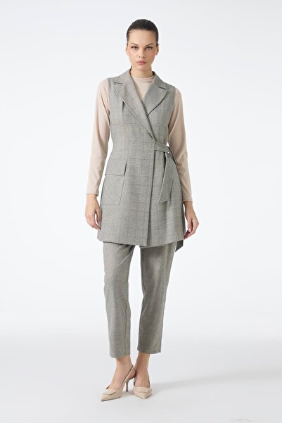 Zühre طقم ثلاثي منقوش بنمط المنك TK-1050