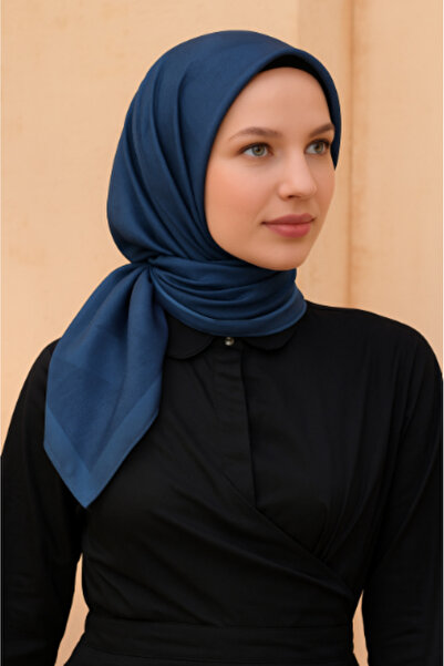 Belli Eșarfă Tivil din mătase pură 4201 - 34 Model Dobby albastru