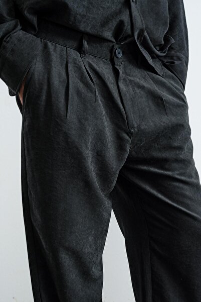 GIESTO Plied Effect Modal Black Pants