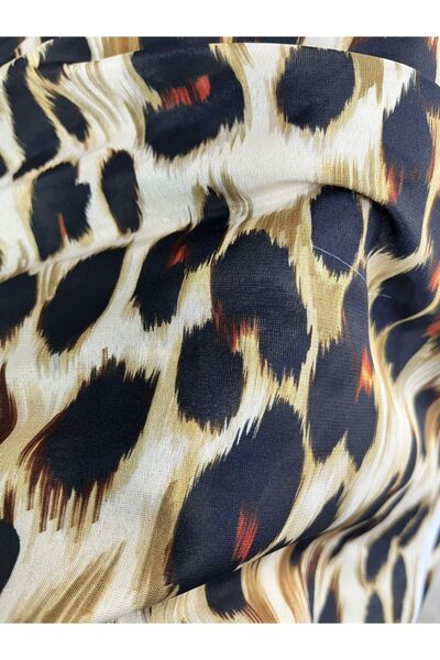 tarzınısec Yellow Leopard / Cupra Satin Accessory Shawl Scarf Estascraf 180X70Cm