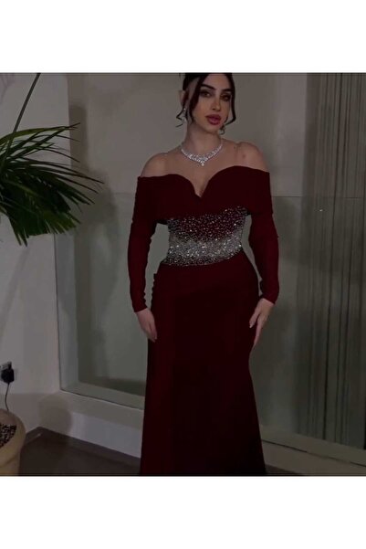 NALA FASHION فستان سهره مع تطريز كرستال