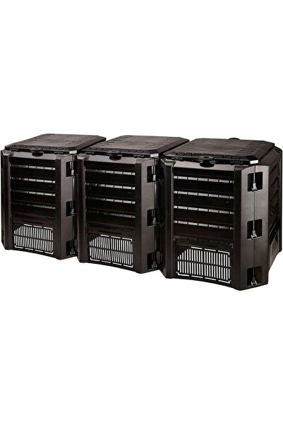 Prosperplast Compostor de gradina, 3 module, Module Compogreen, 1200 L, negru, 198x71.9x82.6 cm,