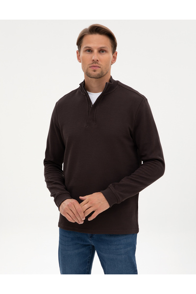 Pierre Cardin Koyu Kahverengi Regular Fit Sweatshirt 50309343-VR084