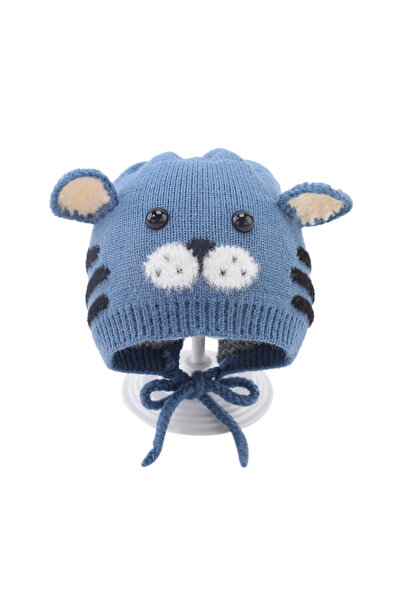 Tessero Caciula pentru copii calduroasa pentru toamna-iarna, model tricotat cu ursulet si urechi, marime uni