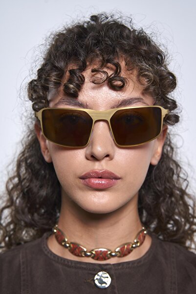 Bilge Karga Pulse Antique Gold Brown Sunglasses