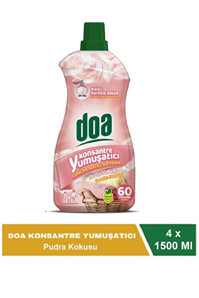 Doa Konsantre Çamaşır Yumuşatıcı Pudra Kokulu 60 Yıkama 1500 Ml x 4 Adet