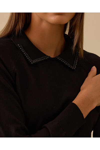 SEÇİL Блузка з трикотажу з деталями з бісеру на талії