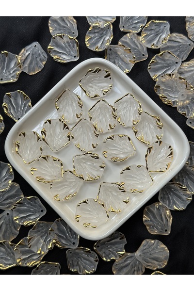 Bijumix Aksesuar 25 Adet Mat Beyaz Yaprak Boncuk – 25 mm | Kabuk / İstiridye ...