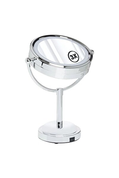 ANTBRO Double Table Mirror Antbro® with Iron Frame, 360 Degree Rotation, and 10 LED Bulbs