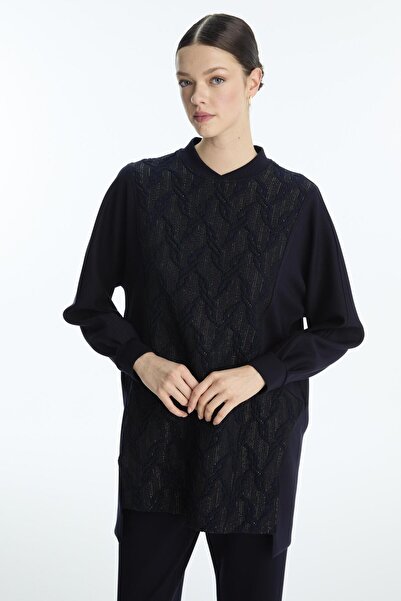 Zühre Patterned Navy Blue Double Suit Tk-1723