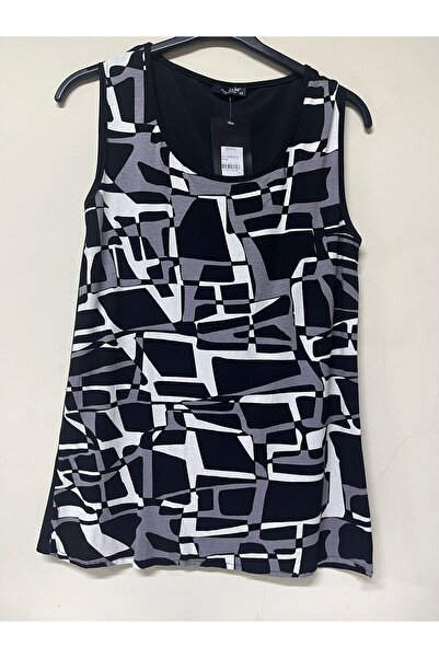 Javelin Collection Thick Strap Geometric Patterned Viscose Blouse