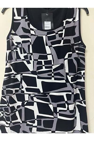 Javelin Collection Thick Strap Geometric Patterned Viscose Blouse