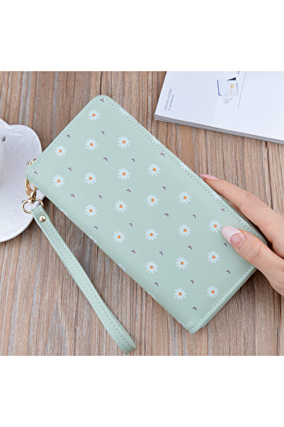 Tessero Women's wallet with eco-leather handle, floral pattern, multiple compartments, zipper closure