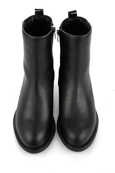 Bambi Siyah Hakiki Deri Kadın Bot & Bootie K02724202503