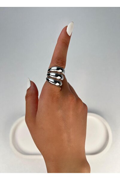 Kius خاتم فضي سميك ثلاثي من السلسلة الخاصة