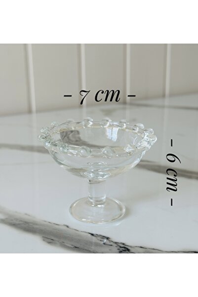 Melinda 6 Pieces of Tea and Coffee Side Dishware Turkish Delight Bowl, Jam Bowl, Sugar Bowl Special Glass Serving Bowl