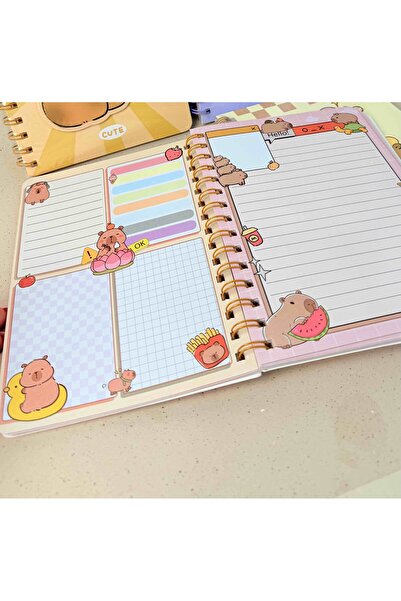 Kokoş İşler Capybara Daily Planner Ring Binder Notebook
