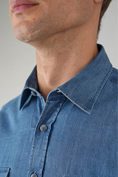 Bisse Erkek Uzun Kollu Regular Fit Denim Gömlek