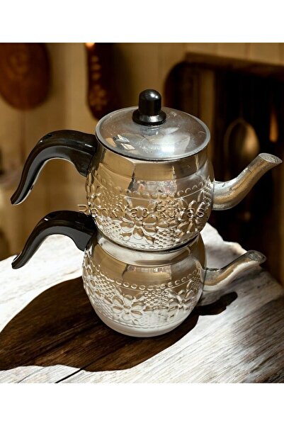 RENK YAPI RÜYASI Motif-Patterned Stylish Quality Aluminum Teapot Non-Spilling Non-Dropping Aluminum Teapot No: 2