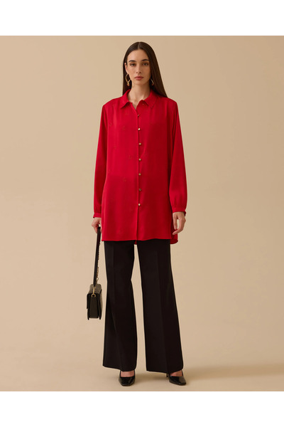 SCL Gömlek Yaka Nakış Detaylı Tunik