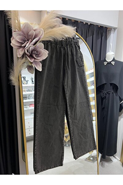 Merwish Palazzo Denim TNT Siyah