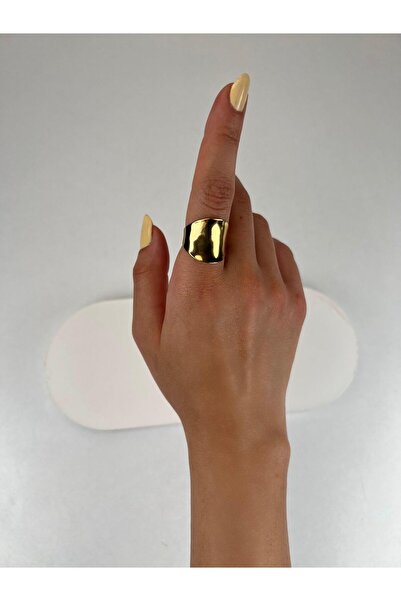 Kius خاتم ذهبي من السلسلة الخاصة ذو اللوحة السميكة