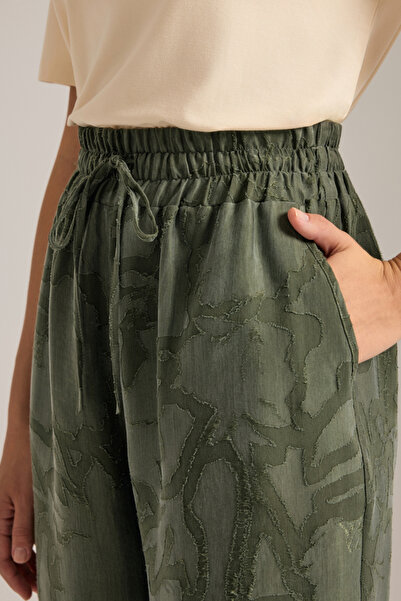 Aker Haki Dokulu Beli Lastikli Pijama Altı
