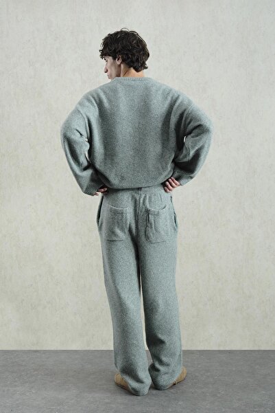 GIESTO Soft Textured Knitted Tricot Mint Pants