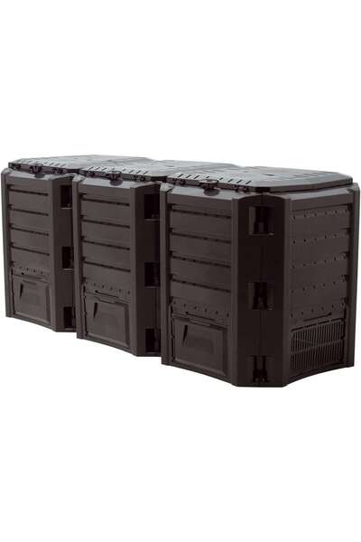 Prosperplast Compostor de gradina, 3 module, Module Compogreen, 1200 L, negru...