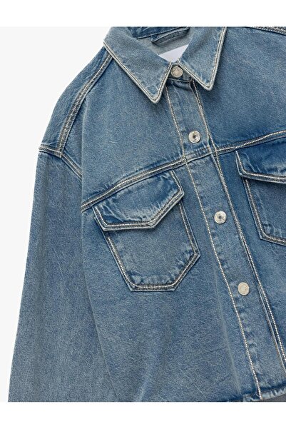 Koton Women's Denim Shirt 6Wal50005Md