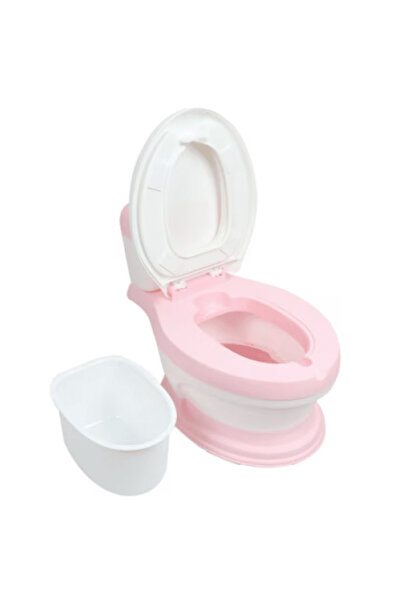 JRH Pink potty, ergonomic design, soft PVC ring, removable collection bowl, dimensions 44 x 30 x 36