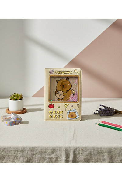 Kokoş İşler Watercolor Capybara Striped Notebook