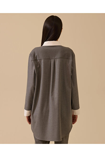 SCL Aksesuar Detaylı Çizgili Tunik