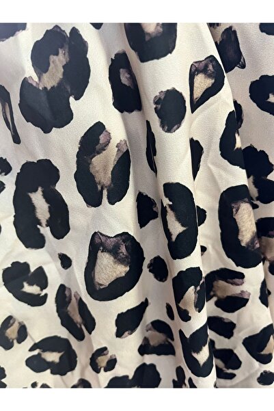tarzınısec Black Leopard / Cupra Satin Accessory Shawl Scarf Estascraf 180X70Cm