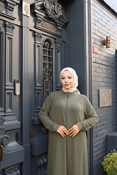 Butik Knitted Half Turtleneck Zipper Dress