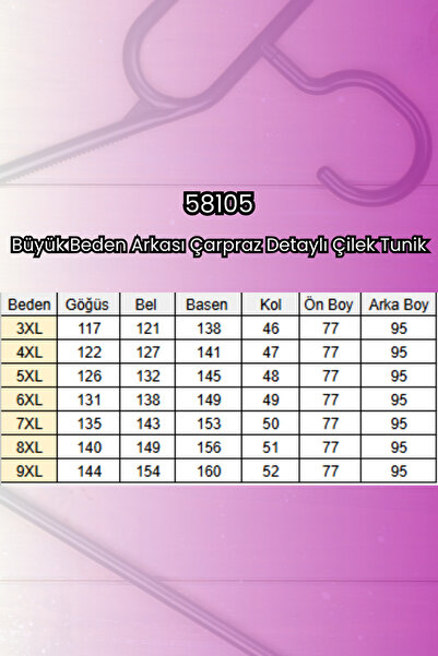 Eslina 58105 Plus Size Strawberry Tunic with Cross Detail on the Back - Black