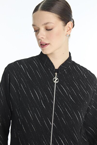 Zühre Patterned Pocket Detailed Black Double Suit Tk-1577