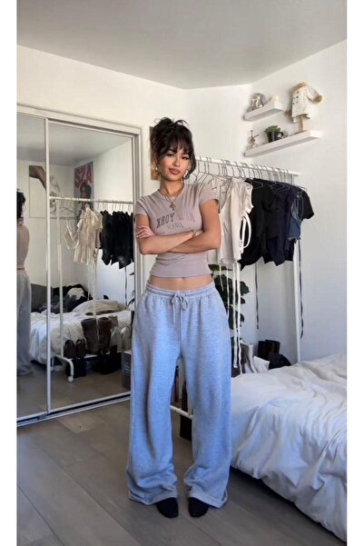 Le Vion Pantaloni de trening pentru femei, croială largă, material confortabi...