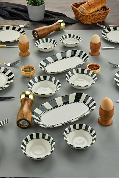 Cooker 14 Parça Pure Porselen Kahvaltı Seti – Şık, Dayanıklı ve Özel Tasarım