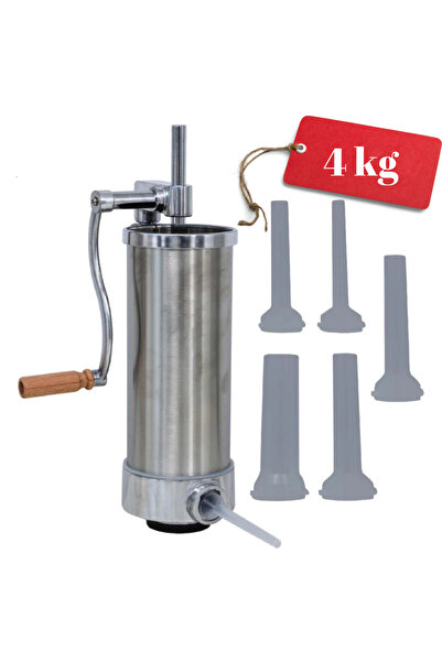 Blasko Masina pentru umplut carnati,vertical, 4kg, inox, 5 palnii, prindere menghina