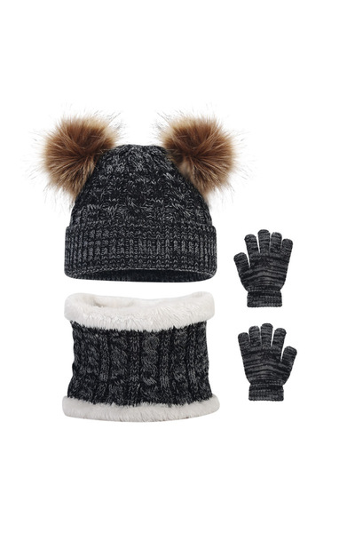 Tessero Set caciula, fular imblanit si manusi calduroase pentru copii, model ...