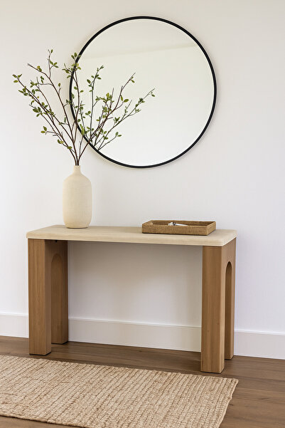 MARIA HOMES Wooden Console Table with Arched Legs – Modern Entryway & Living ...