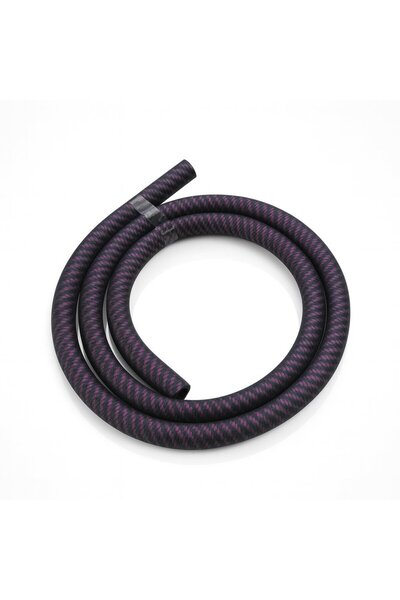 nargilestore Karbon Desenli Soft Touch Hortum Mor / Siyah