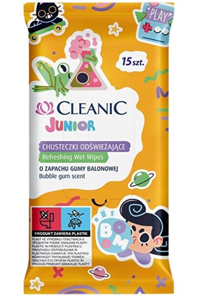 Other Șervețele umede răcoritoare CLEANIC JUNIOR pentru copii, parfum de gumă...