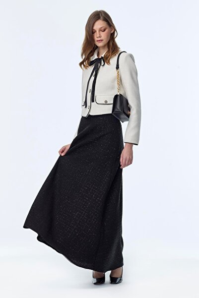 Zühre Tweed Patterned Ecru Double Suit Tk-1373