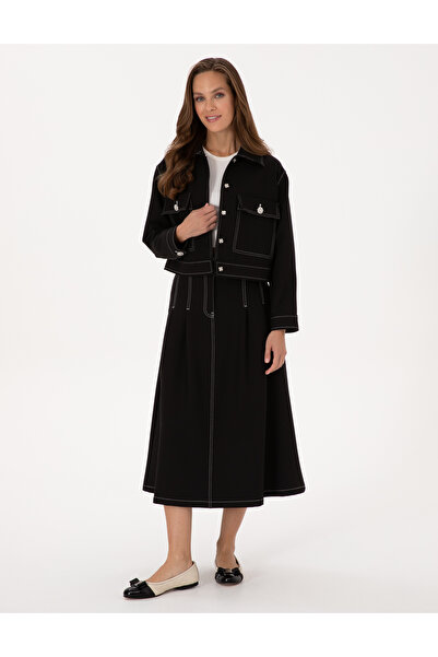 Pierre Cardin Siyah A Kesim Dokuma Etek 50310037-VR046