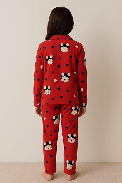 Pemilo Girl's 15430 Long Sleeve Milan Pajama Set Red